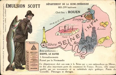 Département de la Seine-Inférieure — Émulsion Scott — carte publicitaire