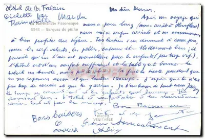 Barcos de pesca — A Normandia pitoresca — Editor La Normandie Pittoresque, n° 5548 — Verso