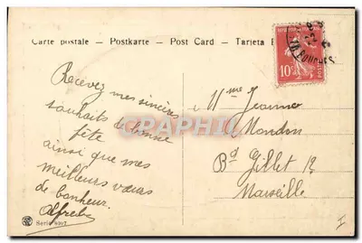 Embarcação a vela — Mar agitado — Alfred Mardonne — Verso
