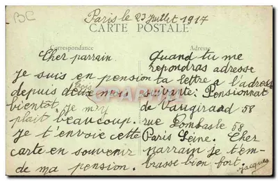 Orphelinat de Vaugirard — Refektarz — Wydawca nieznany, nr 4 — Rewers