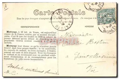 Mettray (I.-et-L.) — A colônia — Editor GB 2 — Verso