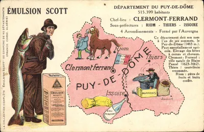 Departement van het Puy-de-Dôme — Emulsie Scott — Antieke ansichtkaart reclame