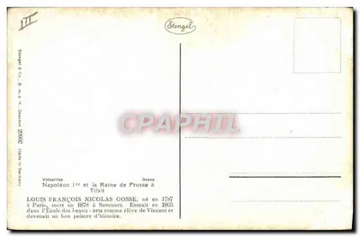 Napoleon I i Królowa Prus w Versailles — Louis François Nicolas Gosse, wydawca Stengel & Co. nr III — Rewers