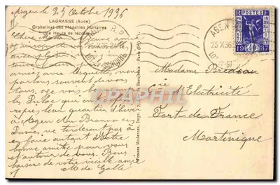 Orfanato de los Medallistas Militares — Una Hora de Recreación — Presses Modernes, Imprenta 7, Rue de Beaujon, París — Reverso
