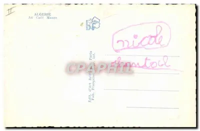 अल्जीरिया — कैफे मौर — एडिट. ड'आर्ट बेल्फियोर, पेरिस — पीछे
