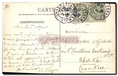 Le Manovre di fortificazione del 1906 in Alta Marna. Il Ministro della Guerra passando davanti alle truppe a Saint-Ciergues. — Verso