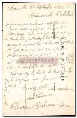 Marseille - Le Fort St Jean — Ansicht des Hafens mit Segelschiffen — Verlag Carte Postale — Rückseite