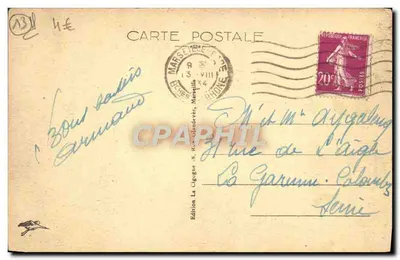 Marseille — Promenade de la Corniche — Wydawnictwo La Cigogne, nr 167 — Rewers