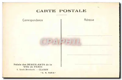Mulher com cachorro — obra de Clairin — editor A. N. Paris — Verso