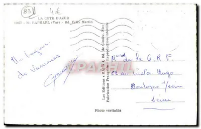 Saint-Raphaël — Praia e palmeiras — Edições « MAIA » — Verso