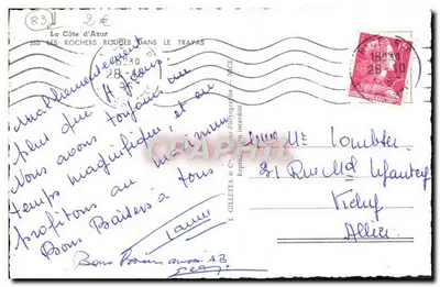 Les Rochers Rouges na Le Trayas — L. Gilletta & Cie, Nice — Verso
