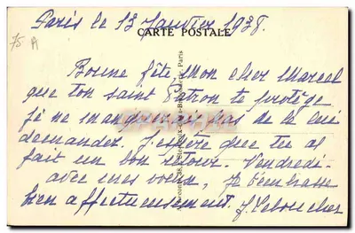 Paris - Santa-Chapelle e Palácio de Justiça — editor A. Steenwijk, Paris, n° 35 — Verso