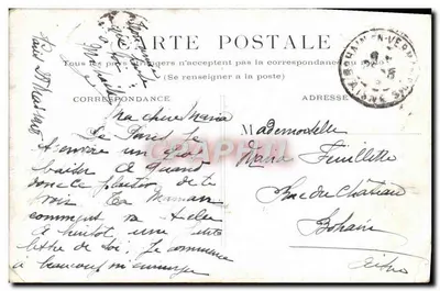 Bilhete postal antigo Paris Estátua de Gambetta — Verso