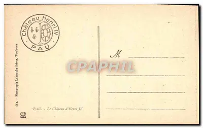 Zamek Henryka IV — Pau — Phototypie Labonche frères — Rewers