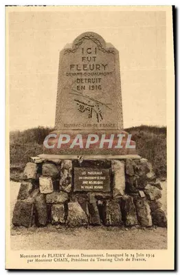 Monumente de Fleury-devant-Douaumont — Inaugurado em 24 de junho de 1914 pelo Sr. Chaix, Presidente do Touring-Club da França — Éditions Véron