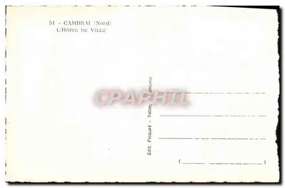 Cambrai (Nord) — Stadhuis — Uitgever Picquet — Achterkant