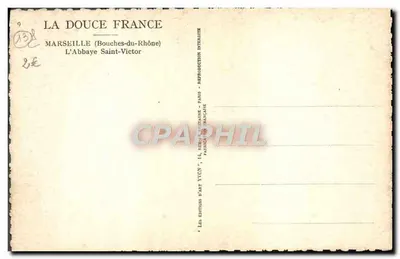 A Abadia de Saint-Victor — Marselha (Bouches-du-Rhône) — Les Éditions d'Art Yvcon — Verso