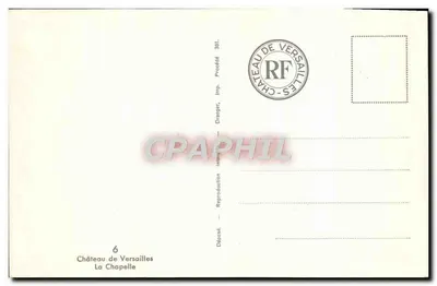 Château de Versailles — La Chapelle — Publisher Draeger, No. 6 — Back