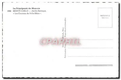 Monte-Carlo — Jardim Exótico — Os Travesseiros da Sogra — Édit. Rella, Nice — Verso