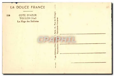 Côte d'Azur — De strand van de Sablettes — Edities d'Art YVON — Achterkant
