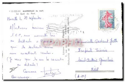 Marseille w nocy — Quai du Port — Wydawnictwo La Cigogne — Rewers