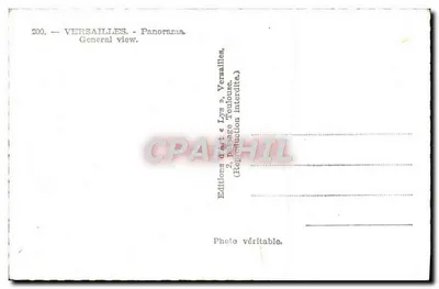 Versailles — Panorama generale — Edizioni « Lys » Toulouse, n°200 — Verso