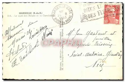 Quai des Belges w Marsylu — widok portu z łodziami — wydawnictwo Mirehelle — Rewers