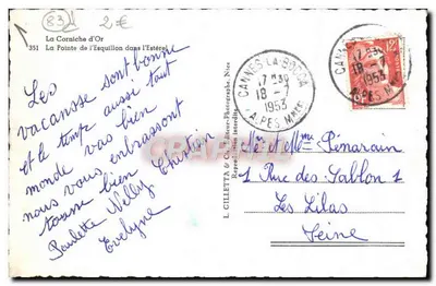 A Ponta de Esquillon no Estérel — A Corniche d'Or — L. Gilletta & Cie, Nice, n°351 — Verso