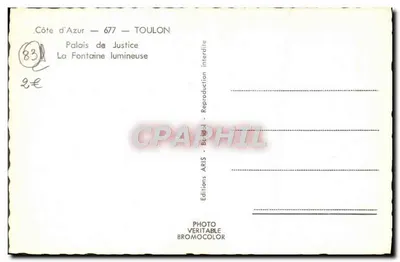 Palácio de Justiça — A Fonte Luminosa — Edições ARIS - Toulon — Verso