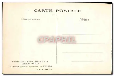 Mulher nua ajoelhada — cena íntima — Palais des Beaux-Arts de la Ville de Paris, editada por Henner — Verso