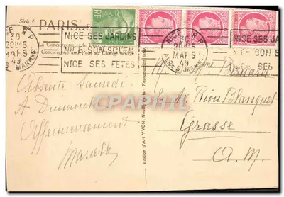 O Ponte do Change em Nice — Edição de Arte YVON, Paris — Série 8 — Verso