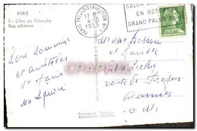 Paryż - Arc de Triomphe — Widok z powietrza — Wydawnictwo Véritable Interdite — Rewers