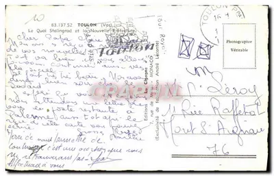 A Cigogne — Porto de Toulon — Edições de Mônaco — Verso