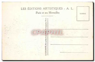 Parijs — Het Kleine Paleis — The Little Palace — A. L. n°12 — Achterkant