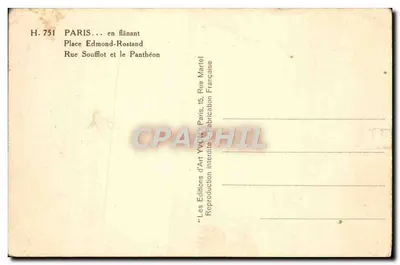 Plaats Edmond-Rostand — Rue Soufflot en het Panthéon — Uitgaven van Kunst Yvon Martel — Achterkant