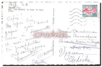 Toulon (Var) — Vista generale. La Rada, le Due Fièri — Edizioni PHASECO, n° 539 — Verso