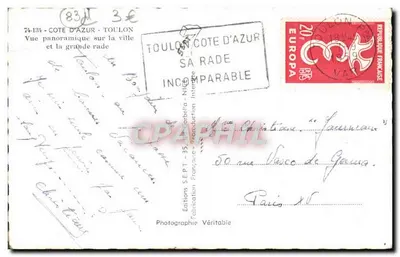 Toulon — Vista panorâmica da cidade e da grande baía — Edições SEPT - 74-134 — Verso