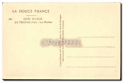 Les Rochers — Côte d'Azur, Le Trayas (Var) — Éditions d'Art Yvon, Paris — Verso