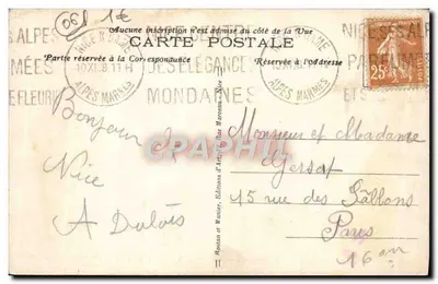 Beaulieu-sur-Mer — Na brzegu morza — R. M. — 1290 — Rewers