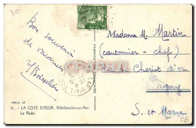 A Baía — Villefranche-sur-Mer — Casa de Tournier — Verso