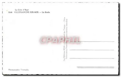 Villefranche-sur-Mer — A Baía — Éditions de Camiez — Verso