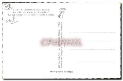 Villefranche-sur-Mer — Miasto, port i "Richelieu" — Editions S.E.P.T. — Rewers