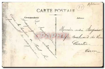 Bilhete postal antigo Draguignan Torre do Relógio — Verso