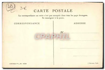 Velay - Le Puy. Vista geral — Agenda P.L.M. 1924, editor Cl. Vozella — Verso