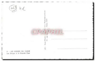 As Gorges do Cians — Grande Clue — Réal-Photo - 44 rue Levillier (15*) — Verso