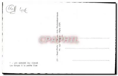 Wąwozy Cians — w małej Clue — Réal-Photo, 44, rue Tariélier - Paryż (15e) — Rewers