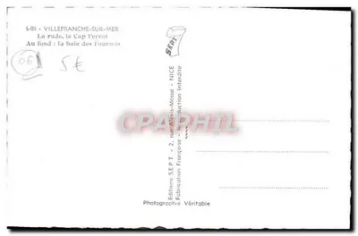 Villefranche-sur-Mer — A enseada, o Cabo Ferrat — Edições SEPT — Verso