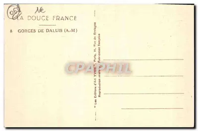 Gorges de Daluis — A.M. (Bretagne) — Les Editions d'Art YVON, Paryż — Rewers