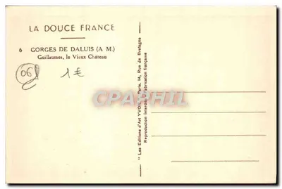 Gorges de Daluis — O Velho Castelo — Éditions d'Art Yvon — Verso