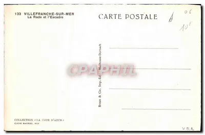 La Rade i Flota — Villefranche-sur-Mer — Braun & Cie, Imp. Mulhouse-Dornach — Rewers